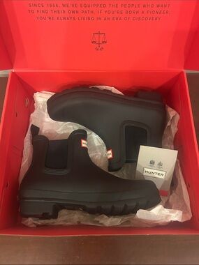 Hunter Black Chelsea Rain Booties